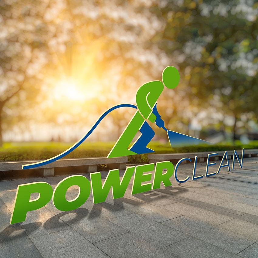 Powerclean logo mockup